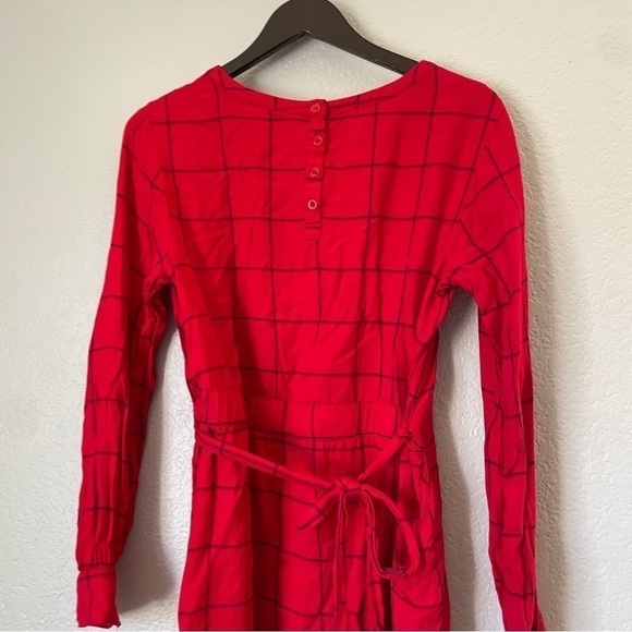 A NEW DAY Red Windowpane Plaid Dress - Picture 6 of 10